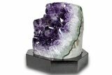 Grape Jelly Amethyst Geode With Wood Base - Uruguay #275688-1